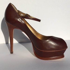 Bebe Yulissa leather peep toe platform heels $ 149